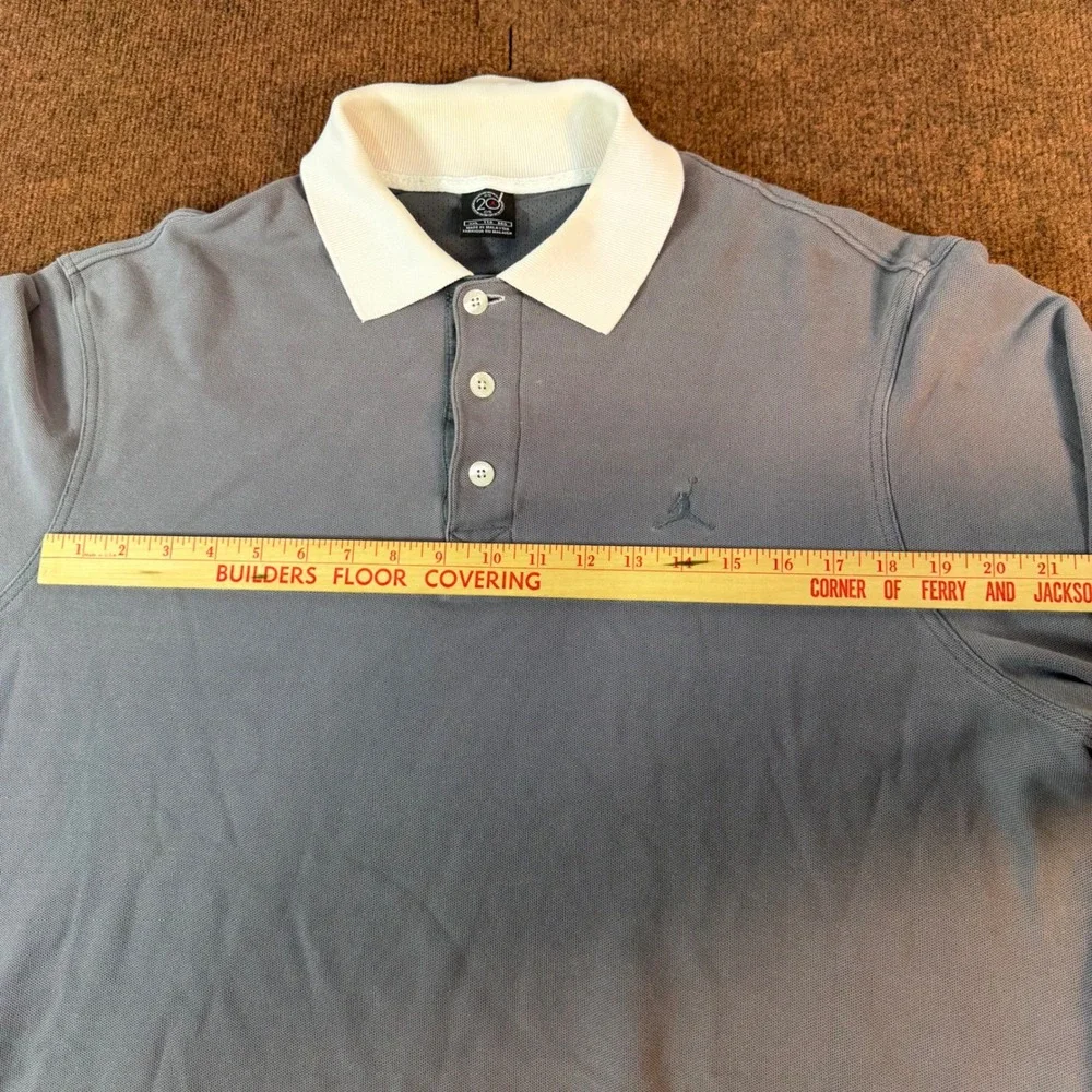 A+ Jordan Brand Mens 20th Anniversary Long Sleeve Polo Shirt Blue XL Jumpman